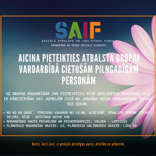 Atbalsta grupas vardarbībā cietušām personām