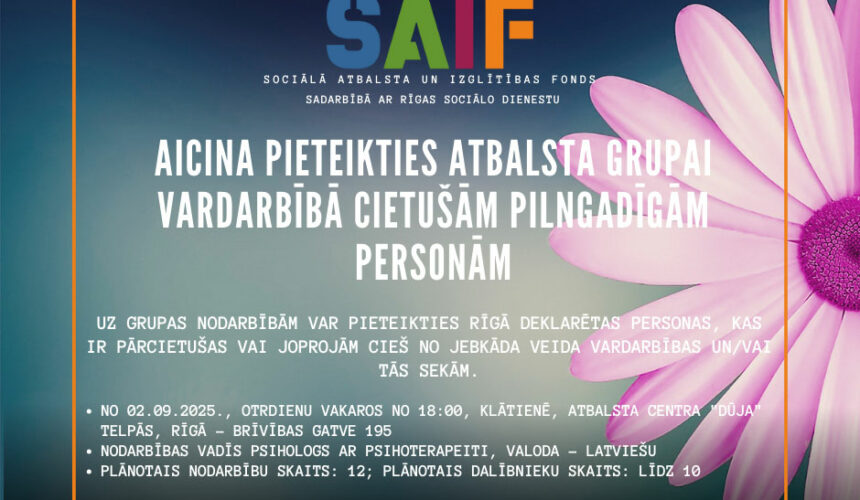 Atbalsta grupas vardarbībā cietušām personām